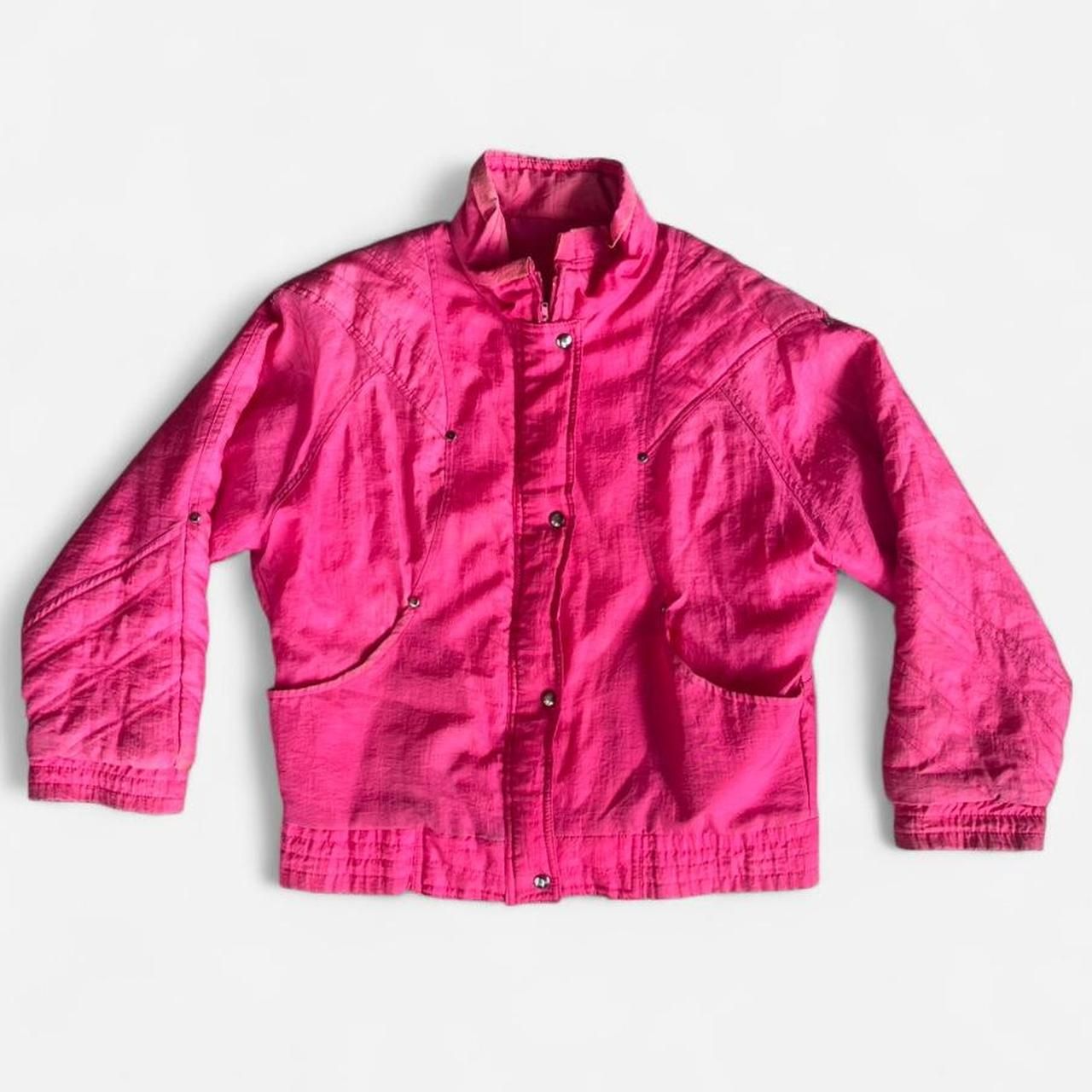 Vtg 80s Current Scene Pink Windbreaker Jacket Size M